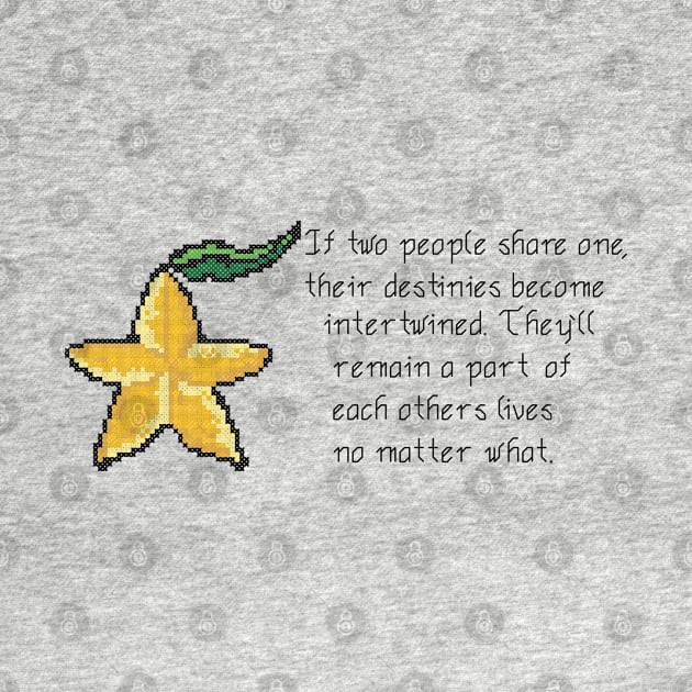 Kingdom Hearts Paopu Fruit Quote Cross Stitch by inotyler